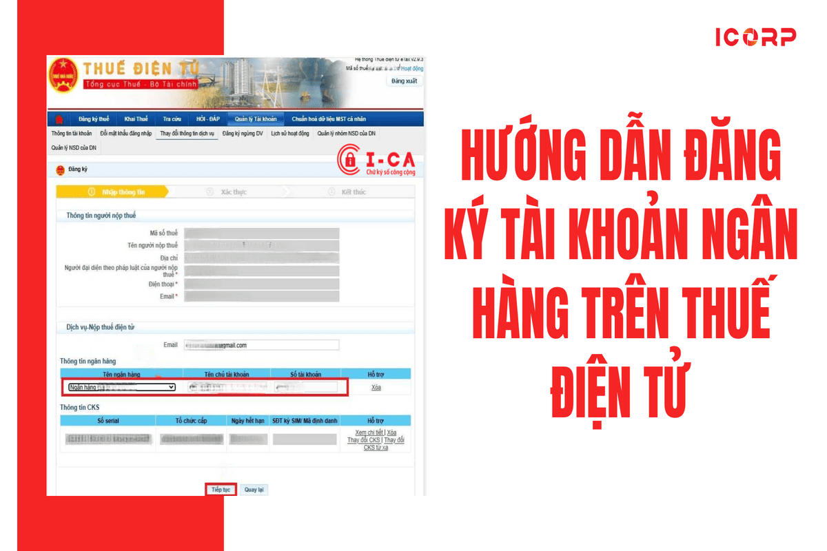 Hướng Dẫn Đăng Ký Tài Khoản Ngân Hàng Trên Thuế Điện Tử